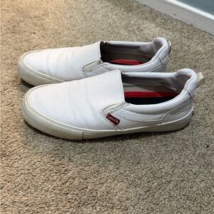 Women’s white Levi’s slip on sneakers size 8